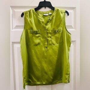 Liz Claiborne Sleeveless Blouse Size Large Green